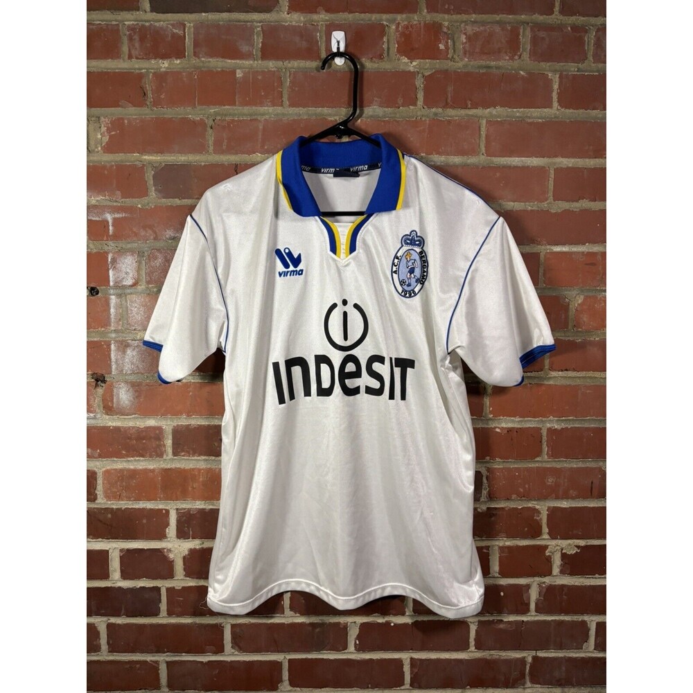 Vintage 1996 VIRMA Football Jersey #9 Indesit ACF Bergamo Soccer Italy Medium